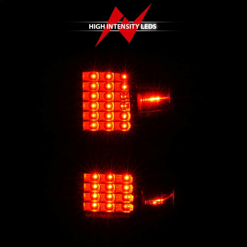 ANZO 15-19 Chevy Silverado 2500HD/3500HD (Factory Halogen Only) LED Tail Lights Black w/Clear Lens Tail Lights ANZO