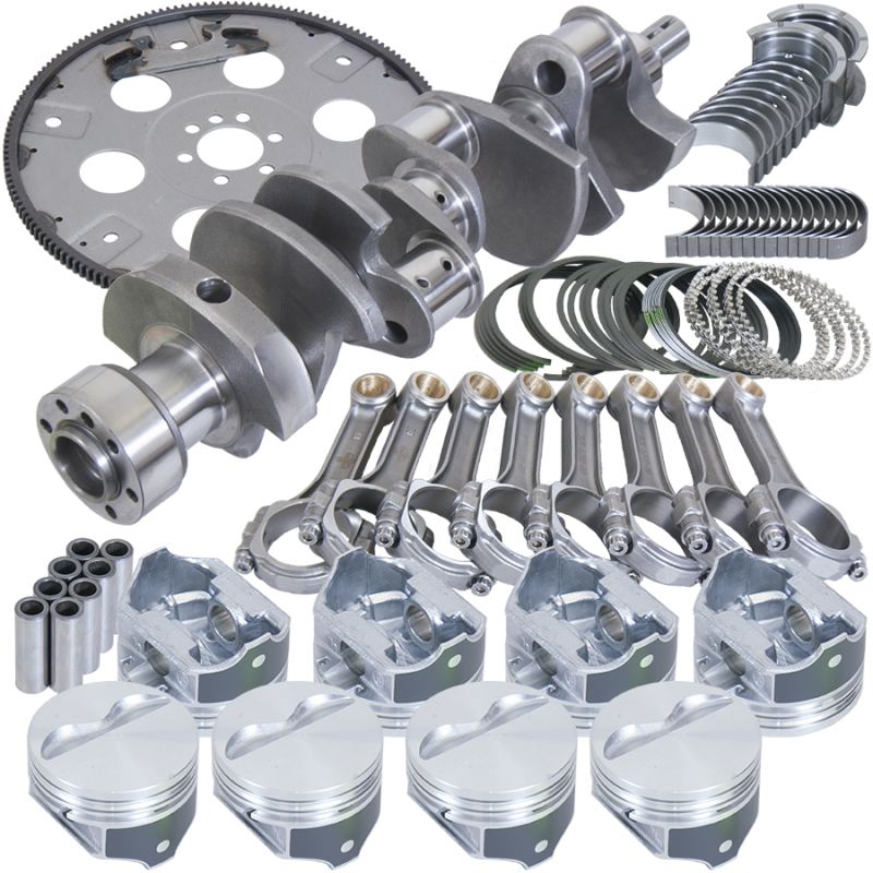 Eagle Chevy 350 1Pc 3.750in Crank 5.700in I-Beam Rods 4.040in Pistons 168 Tooth FP Balanced Assembly Rotating Assemblies Eagle
