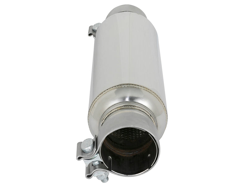 aFe MACH Force-Xp Resonator 2-1/2 IN Inlet/Outlet x 4 IN Dia. x 12 IN Body x 15 IN Overall Length Resonators aFe