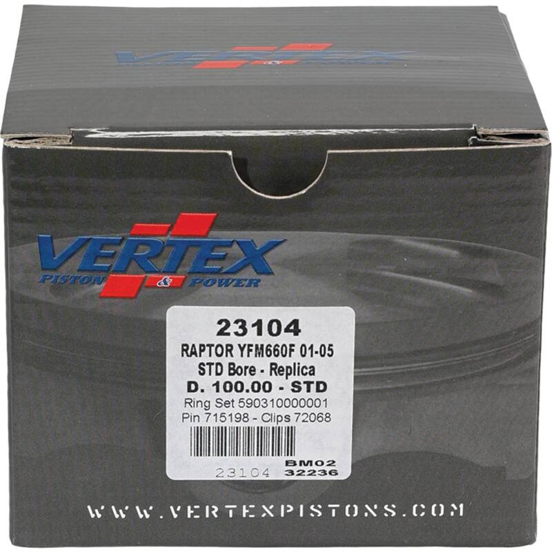 Vertex Piston 02-08 Yamaha YFM 660 F Grizzly 4x4 660cc Cast Replica Piston Kit Piston Sets - Powersports Vertex Pistons