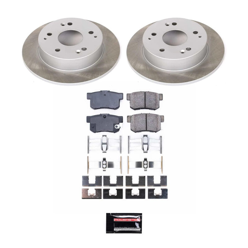 Power Stop 04-05 Honda Civic Rear Semi-Coated Rotor Kit Brake Kits - Performance Blank PowerStop