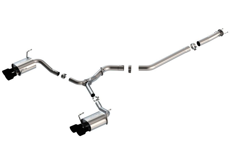 Borla 15-19 Subaru WRX/STI 2.5L Turbo 3in S-Type Catback Exhaust - 2.5in Black Chrome Tips Catback Borla