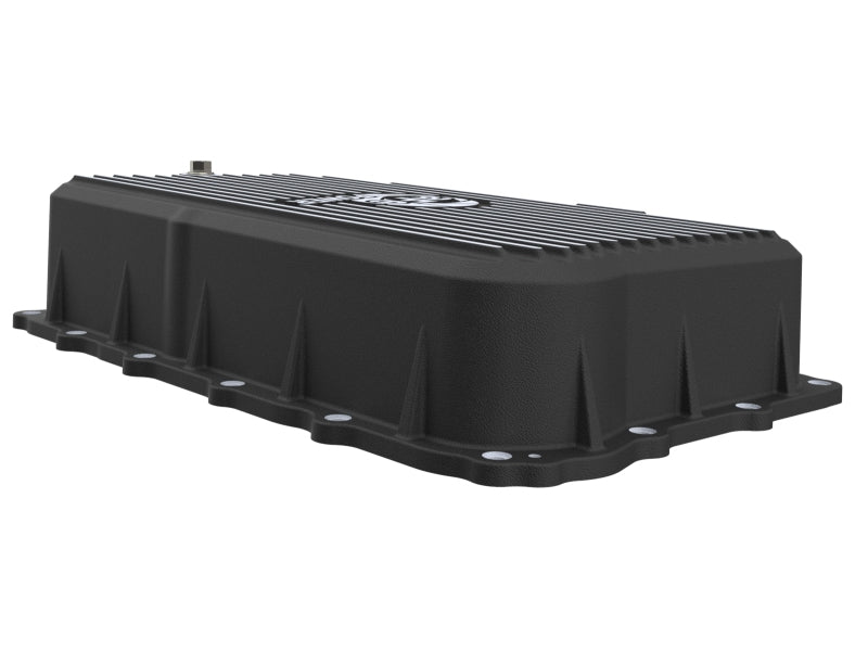 aFe 20-26 GM Trucks L6 3.0L Transmission Pan - Black w/ Machined Fins Diff Covers aFe