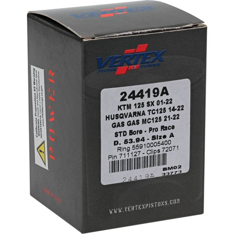 Vertex Piston 01-16 KTM 125 EXC 125cc Forged Pro Race Piston Kit Piston Sets - Powersports Vertex Pistons