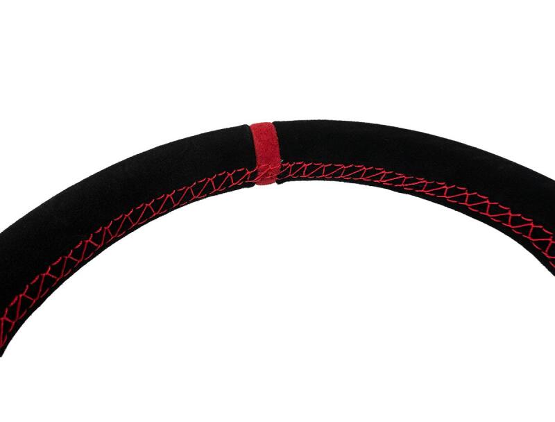 PRP Comp-R D-Shape Suede Steering Wheel - Red Steering Wheels PRP Seats