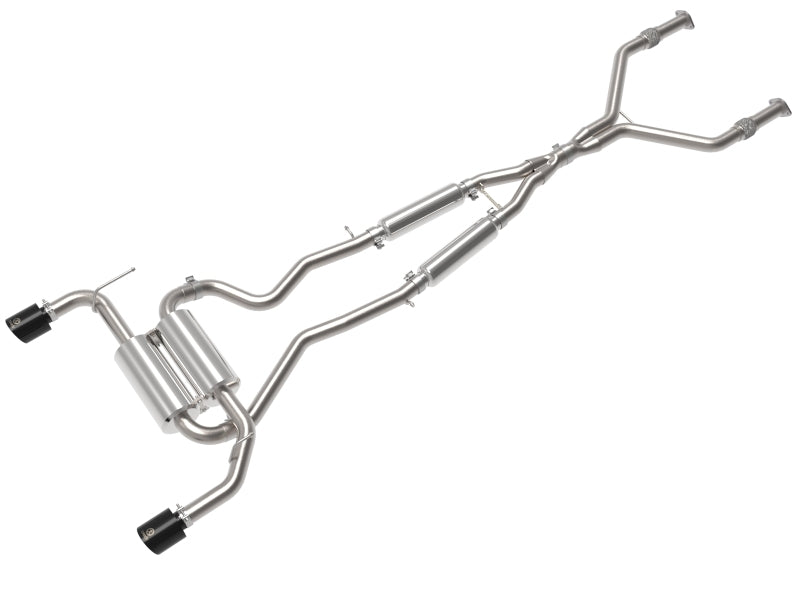 aFe 14-15 Infiniti Q50 V6 3.7L Takeda 2.5in 305 SS Cat Back Exhaust System w/ Black Tips Catback aFe