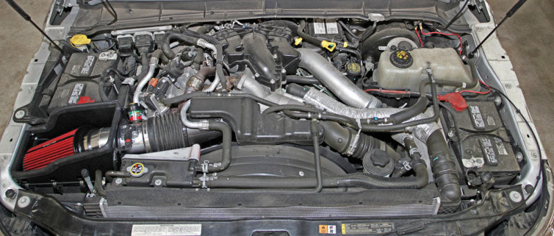 Spectre 11-14 Ford F-Series SD V8-6.7L DSL Air Intake Kit - Polished w/Red Filter Cold Air Intakes Spectre