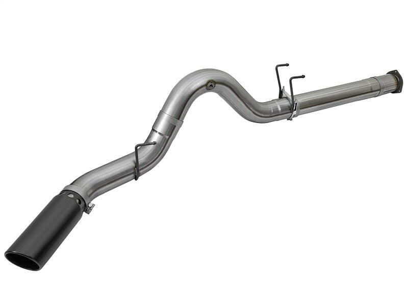 aFe Large Bore-HD 5in DPF Back 409 SS Exhaust System w/Black Tip 2017 Ford Diesel Trucks V8 6.7L(td) DPF Back aFe