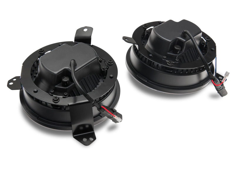 Raxiom 18-22 Jeep Wrangler JL/JT Axial Series LED Headlights- Black Housing (Clear Lens) Headlights Raxiom