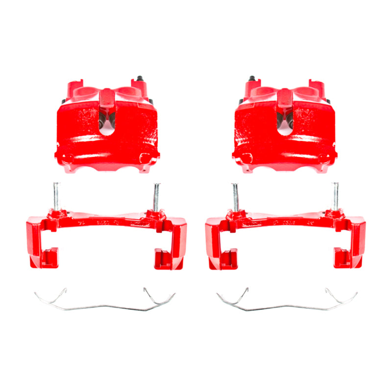 Power Stop 99-02 Jeep Grand Cherokee Front Red Calipers w/Brackets - Pair Brake Calipers - Perf PowerStop