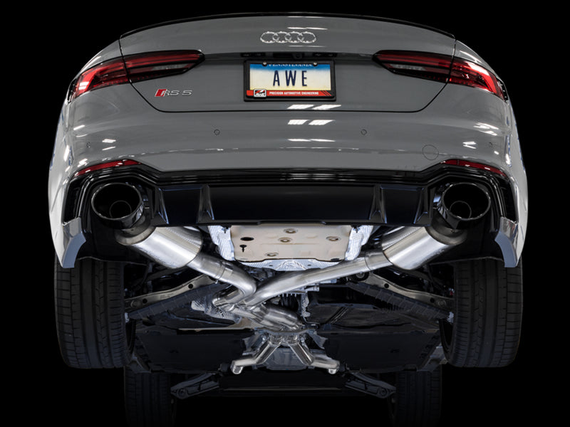 AWE Tuning Audi B9 RS 5 Sportback Touring Edition Exhaust-Non Resonated- Diamond Black RS Style Tips Catback AWE Tuning