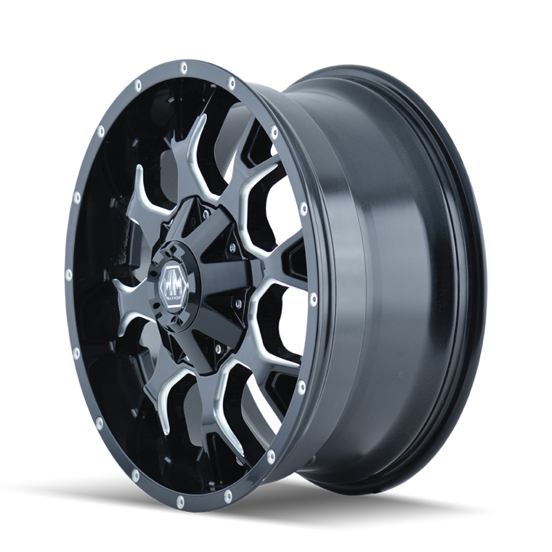 Mayhem 8015 Warrior 20x10 / 6x135 BP / -25mm Offset / 106mm Hub Black w/ Milled Spokes Wheel Wheels - Cast Mayhem