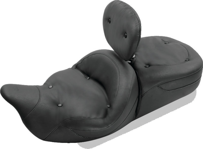 Mustang 06-17 Harley Dyna Wide Tripper Solo Seat Diamond Stitch - Distressed Brown Solo Motorcycle Seats Mustang Motorcycle