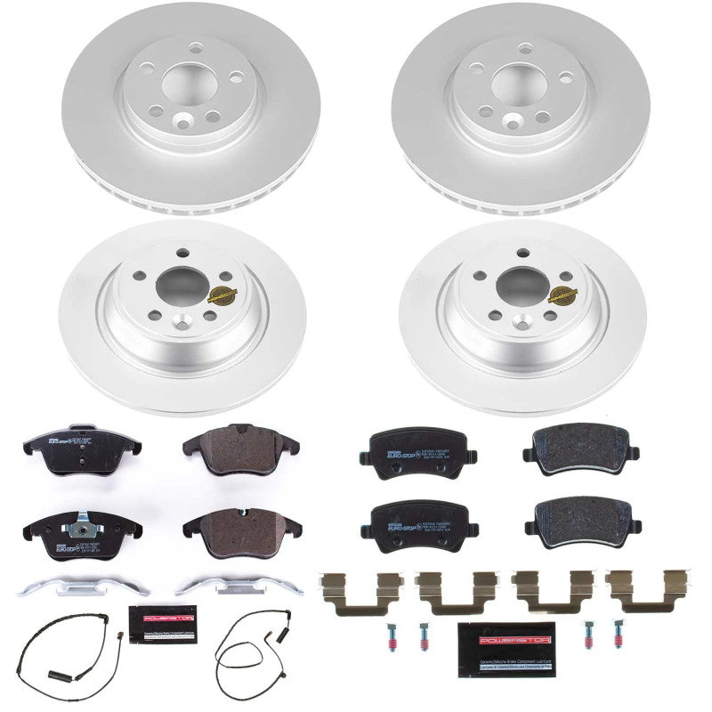Power Stop 12-15 Land Rover Range Rover Evoque Front & Rear Eurostop Brake Kit Brake Kits - OE PowerStop