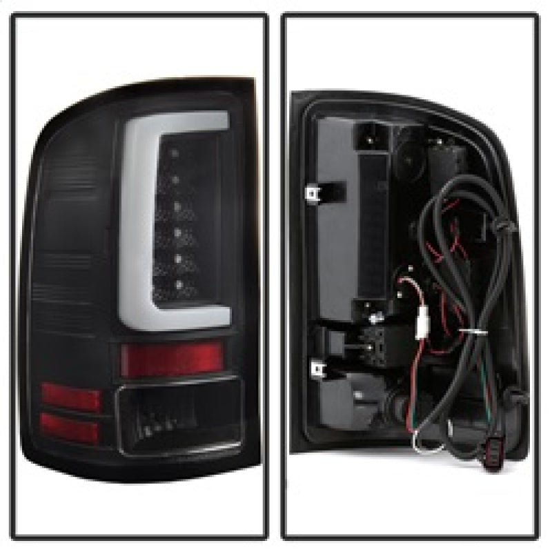 Spyder 07-13 GMC Sierra 1500 V2 Light Bar LED Tail Lights - Black (ALT-YD-GS07V2-LBLED-BK) Tail Lights SPYDER