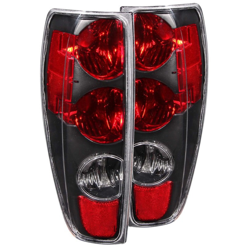 ANZO 2004-2012 Chevrolet Colorado Taillights Black Tail Lights ANZO