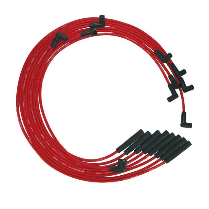Moroso BB Chrysler Mopar 361/383/400/440 Str Plug HEI Ultra Spark Plug Wire Set - Red Spark Plug Wire Sets Moroso