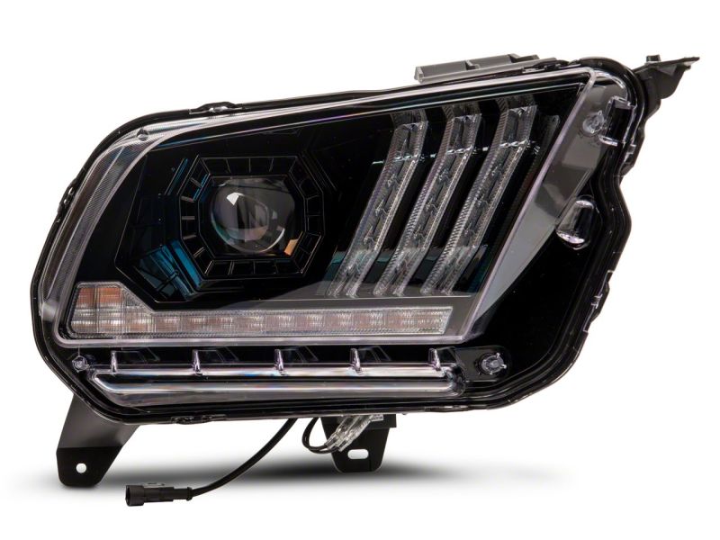 Raxiom 10-12 Ford Mustang LED Projector Headlights SEQL Turn Signals- Blk Housing (Clear Lens) Headlights Raxiom