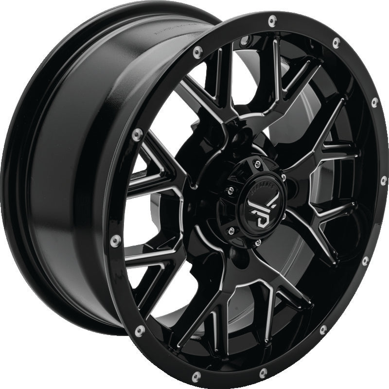 QuadBoss Barbwire 14X7 - 5+2 - 4/110 - Black Machined Wheels - Cast QuadBoss