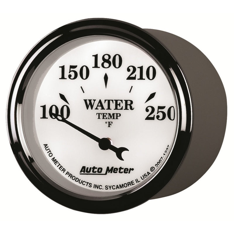 AutoMeter Gauge Water Temp 2-1/16in. 250 Deg. F Elec Old Tyme White II Gauges AutoMeter