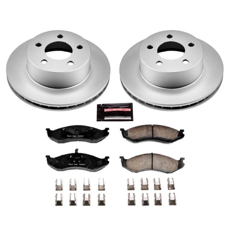 Power Stop 90-99 Jeep Cherokee Front Z17 Evolution Geomet Coated Brake Kit Brake Kits - Performance Blank PowerStop