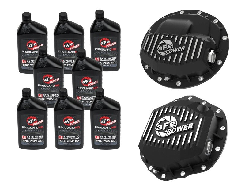 aFe Power Front/Rear Diff Cover Kit w/ Oil 19-25 Dodge L6 Trucks (AAM 9.25-12 & AAM 11.5/12-14) Diff Covers aFe