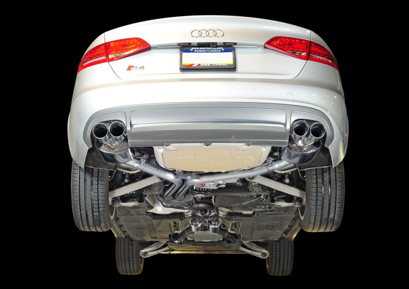 AWE Tuning Audi B8.5 S4 3.0T Touring Edition Exhaust System - Diamond Black Tips (102mm) Catback AWE Tuning