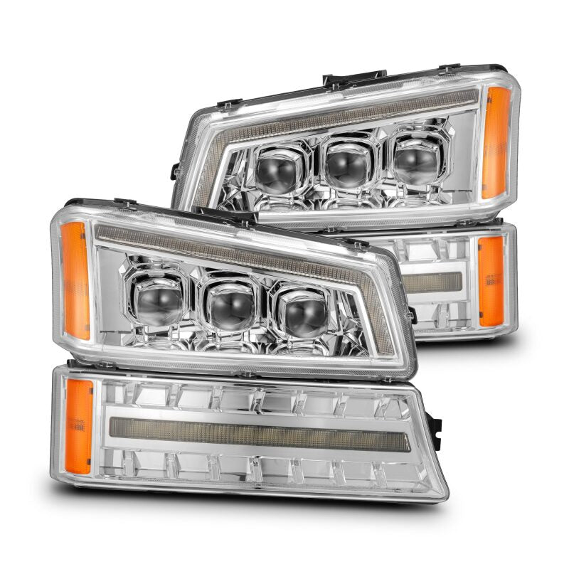 AlphaRex 03-06 Chevy Silverado 1500/2500HD/3500HD/Avalanche Chrome NOVA LED Proj Headlights Headlights AlphaRex