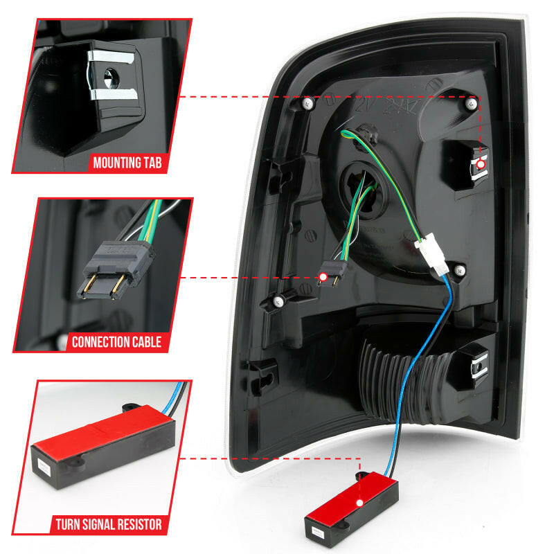 ANZO 2009-2018 Dodge Ram 1500 LED Taillight Plank Style Black w/Clear Lens Tail Lights ANZO