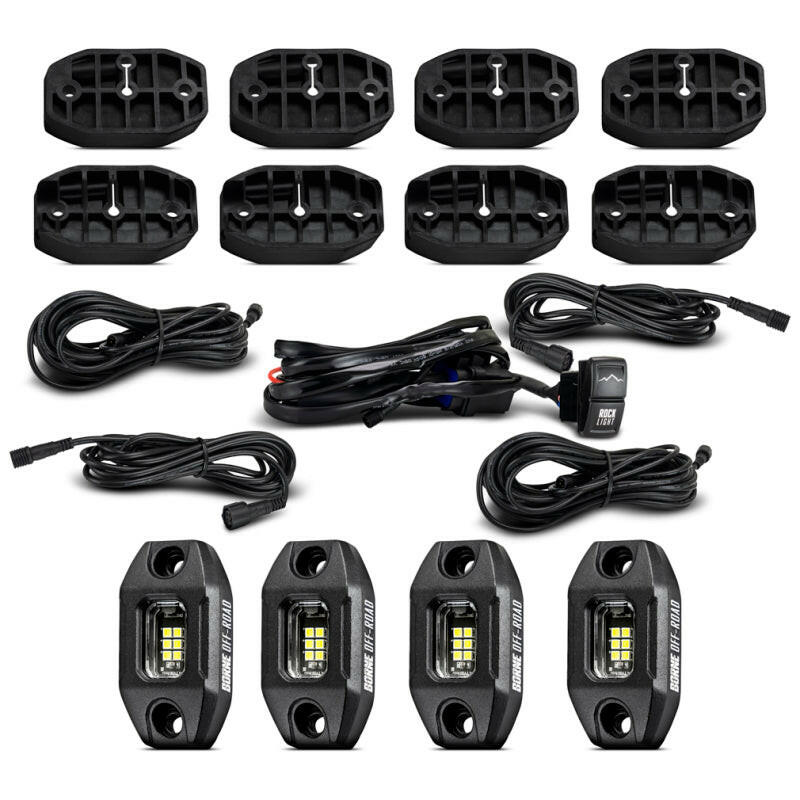 Borne Off-Road Rock Light (Kit of 4) Short Harness Light Bars & Cubes Borne Off-Road