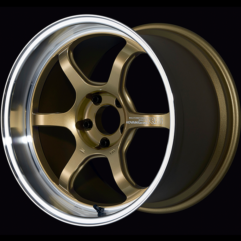 Advan R6 18x8.0 +45 5x114.3 Machining and Racing Brass Gold Wheel Wheels - Forged Advan