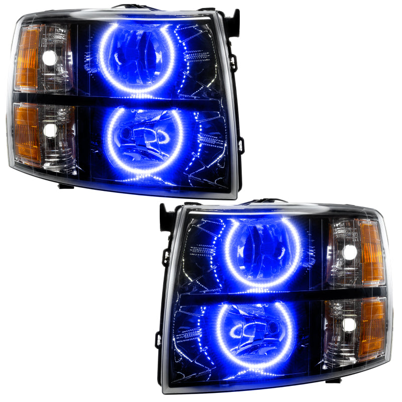 Oracle Lighting 07-13 Chevrolet Silverado Assembled Halo Headlights Round Style -Blue Headlights ORACLE Lighting