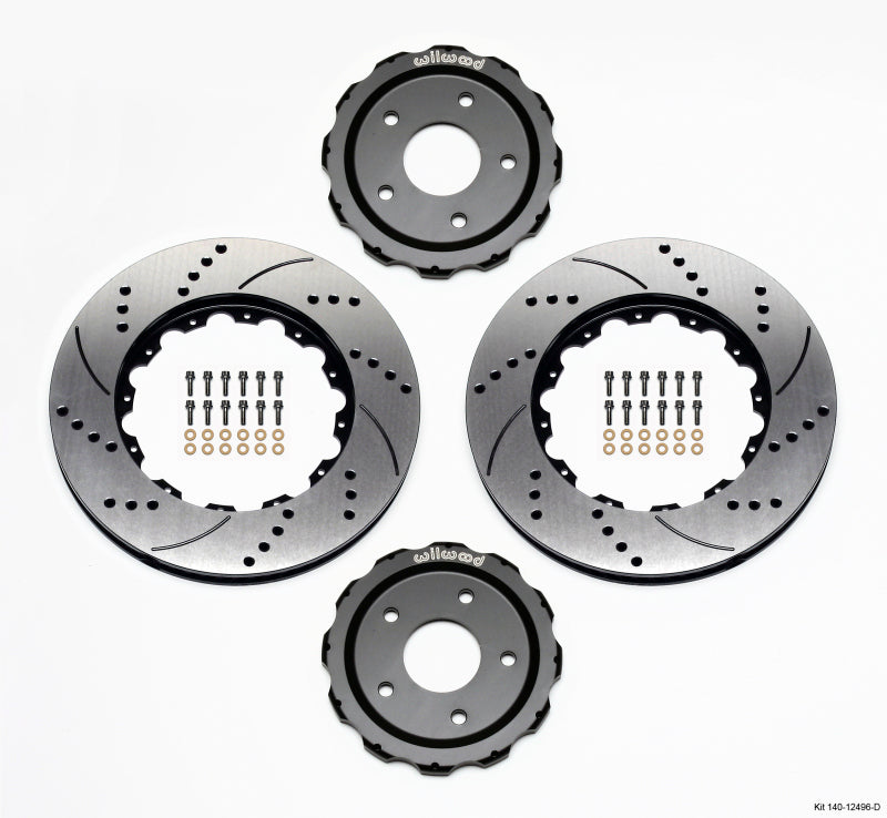 Wilwood Hat/Rotor Kit Front Drilled 06-Up Corvette C6-Z06 (2pc Hat/Rtr) Brake Rotors - 2 Piece Wilwood