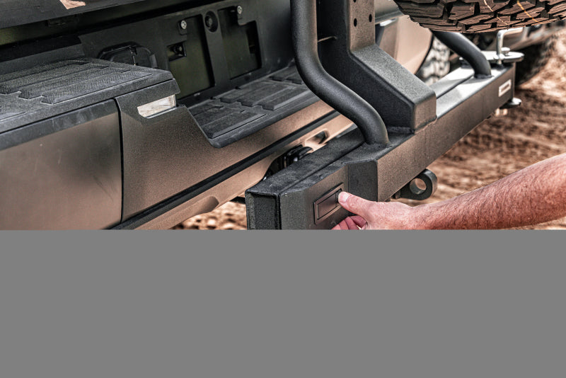 Go Rhino Swing-A-Way Hitch Mounted Tire Carrier (Lic. Plate Lights Not Included) - Textured Black Tire Carriers Go Rhino