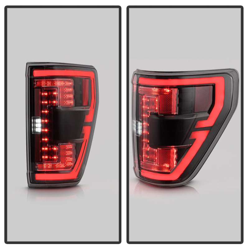 Spyder 21-23 Ford F150 (Halogen w/ Blind Spot) Full LED Tail Lights - Black (ALT-YD-FF15021HALBS-BK) Tail Lights SPYDER
