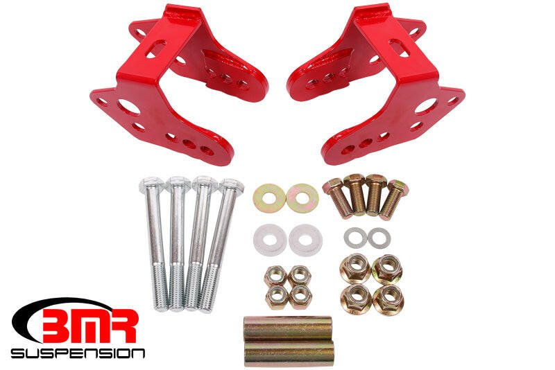 BMR 79-04 Ford Mustang Control Arm Relocation Bracket - Red Control Arms BMR Suspension