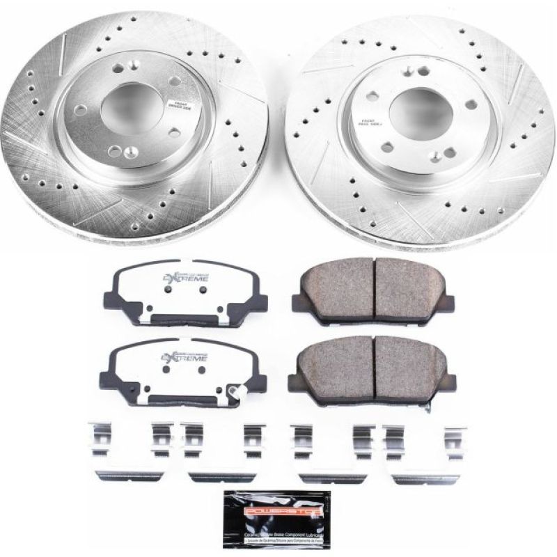 Power Stop 13-15 Hyundai Veloster Front Z26 Street Warrior Brake Kit Brake Kits - Performance D&S PowerStop