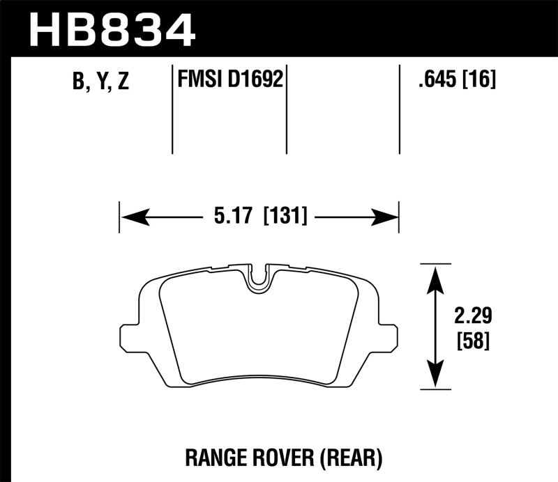 Hawk 13-16 Land Rover Range Rover / 14-16 Land Rover Range Rover Sport LTS Street Rear Brake Pad Brake Pads - OE Hawk Performance