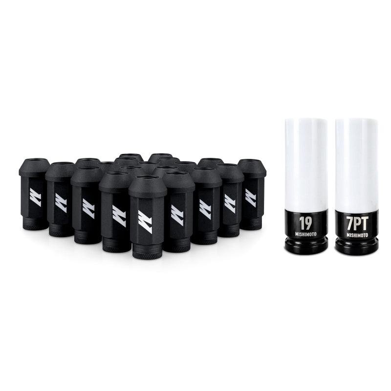 Mishimoto Steel Locking Lug Nuts M14x1.5 20pc Set Black Lug Nuts Mishimoto