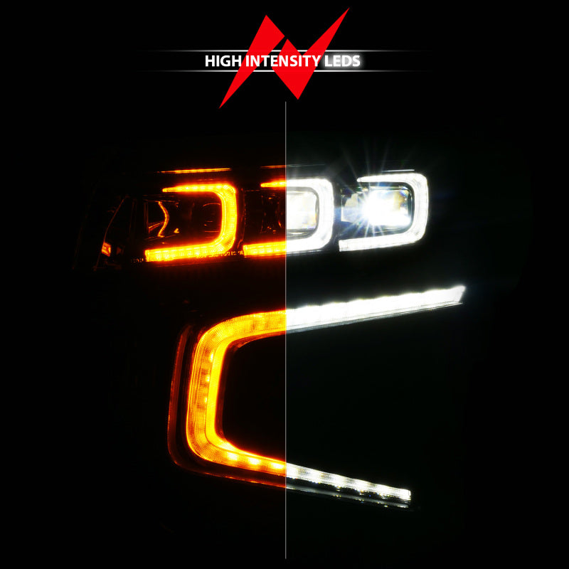 ANZO 21-23 Chevy Tahoe/Suburban LED Light Bar Style Headlights Black w/ Sequential DRL (Left Side) Headlights ANZO