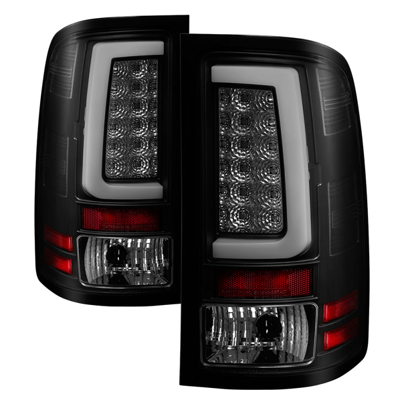 Spyder 07-13 GMC Sierra 1500 V2 Light Bar LED Tail Lights - Blk Smoke (ALT-YD-GS07V2-LBLED-BSM) Tail Lights SPYDER