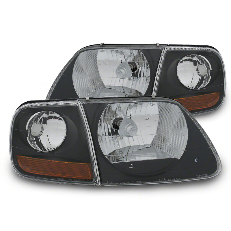 Raxiom 97-03 Ford F-150 G2 Euro Headlights w/ Parking Lights- Blk Housing (Clear Lens) Headlights Raxiom