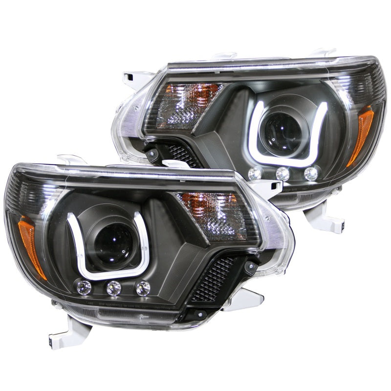 ANZO 2012-2015 Toyota Tacoma Projector Headlights w/ U-Bar Black Headlights ANZO