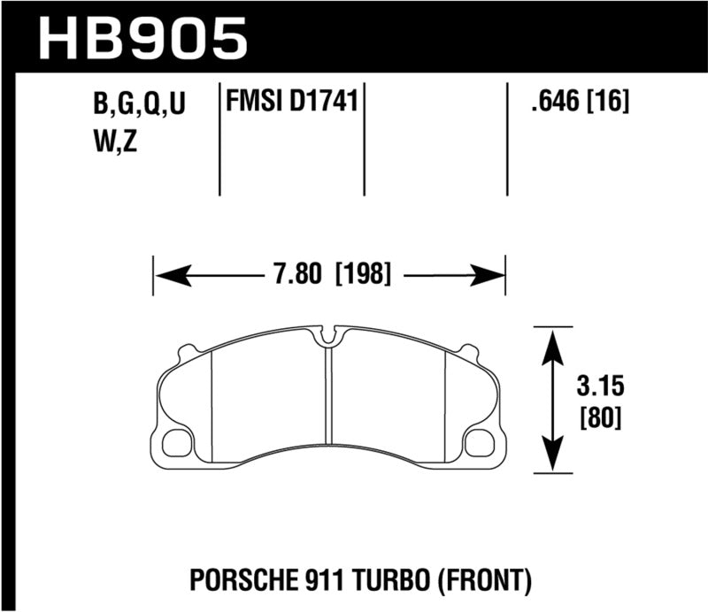 Hawk 14-18 Porsche 911 DTC-70 Front Race Brake Pads Brake Pads - Racing Hawk Performance