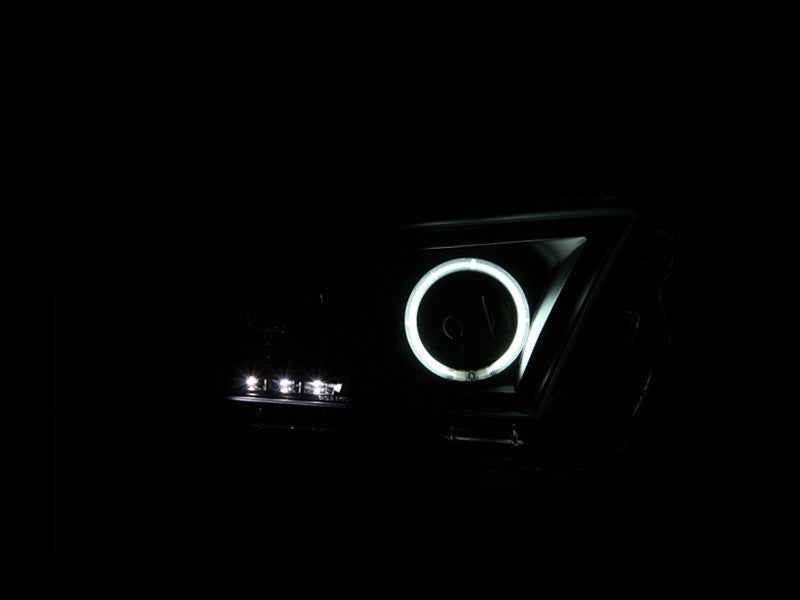 ANZO 2010-2014 Ford Mustang Projector Headlights w/ Halo Black (CCFL) Headlights ANZO