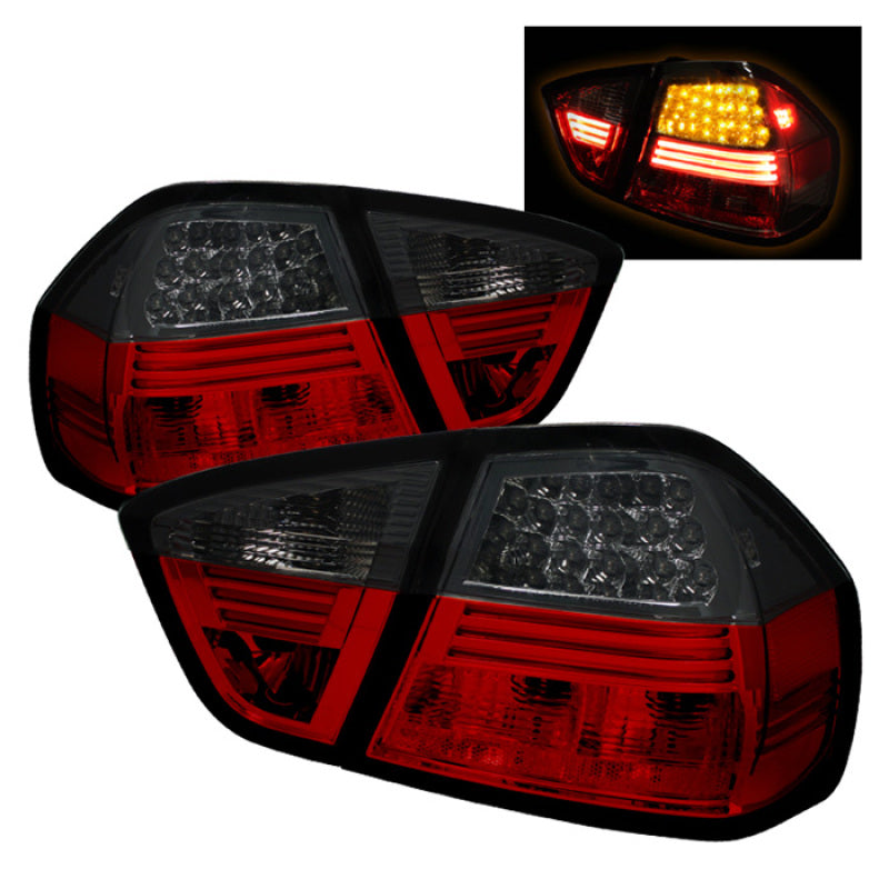 Spyder BMW E90 3-Series 06-08 4Dr LED Tail Lights Red Smoke ALT-YD-BE9006-LED-RS Tail Lights SPYDER