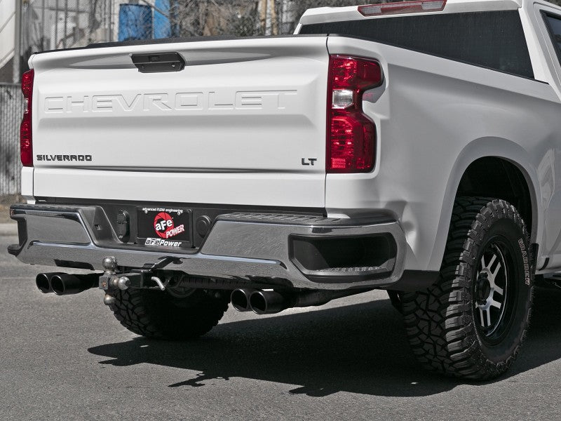 aFe Gemini XV 3in 304 SS Cat-Back Exhaust w/ Cutout 19-21 GM Silverado/Sierra 1500 V8- w/ Black Tips Catback aFe
