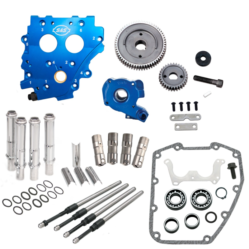 S&S Cycle 99-06 BT Gear Drive Cam Chest Kit w/o Cam, w/ Chrome Pushrod Tubes Cam Gears S&S Cycle