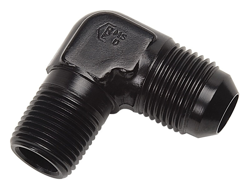Russell Performance -6 AN to 1/8in NPT 90 Degree Flare to Pipe Adapter (Black) Fittings Russell