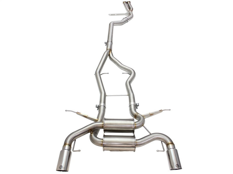 aFe MACHForce XP SS-304 Polish Tip 3.0in-2.5in Dia Cat Back Exhaust 11-13 BMW 335i (E90/E92) 3.0L Catback aFe